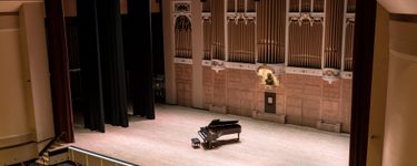 View of the Merrill stage from seat Balcony 1 Row C Seat 5